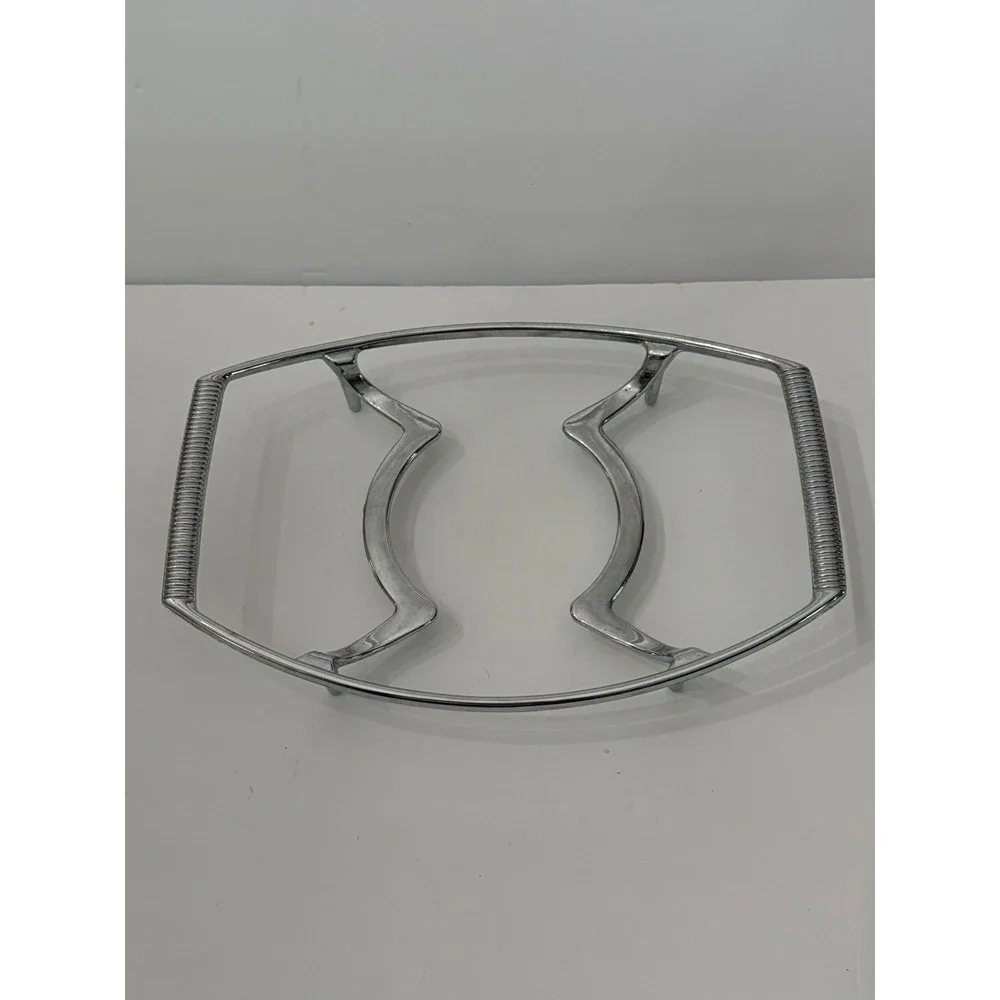 Vintage Corning Ware P-11-M Chrome Metal Casserole Serving Cradle Carrier Rack